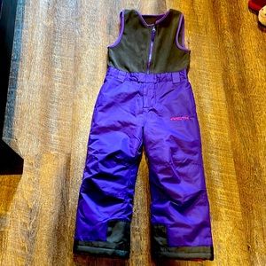 Kids snow bibs purple sz 5t